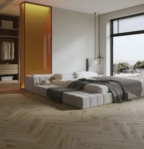 Vinilo grindys "DESERT OAK HERRINGBONE" (127,9×639,5×6)